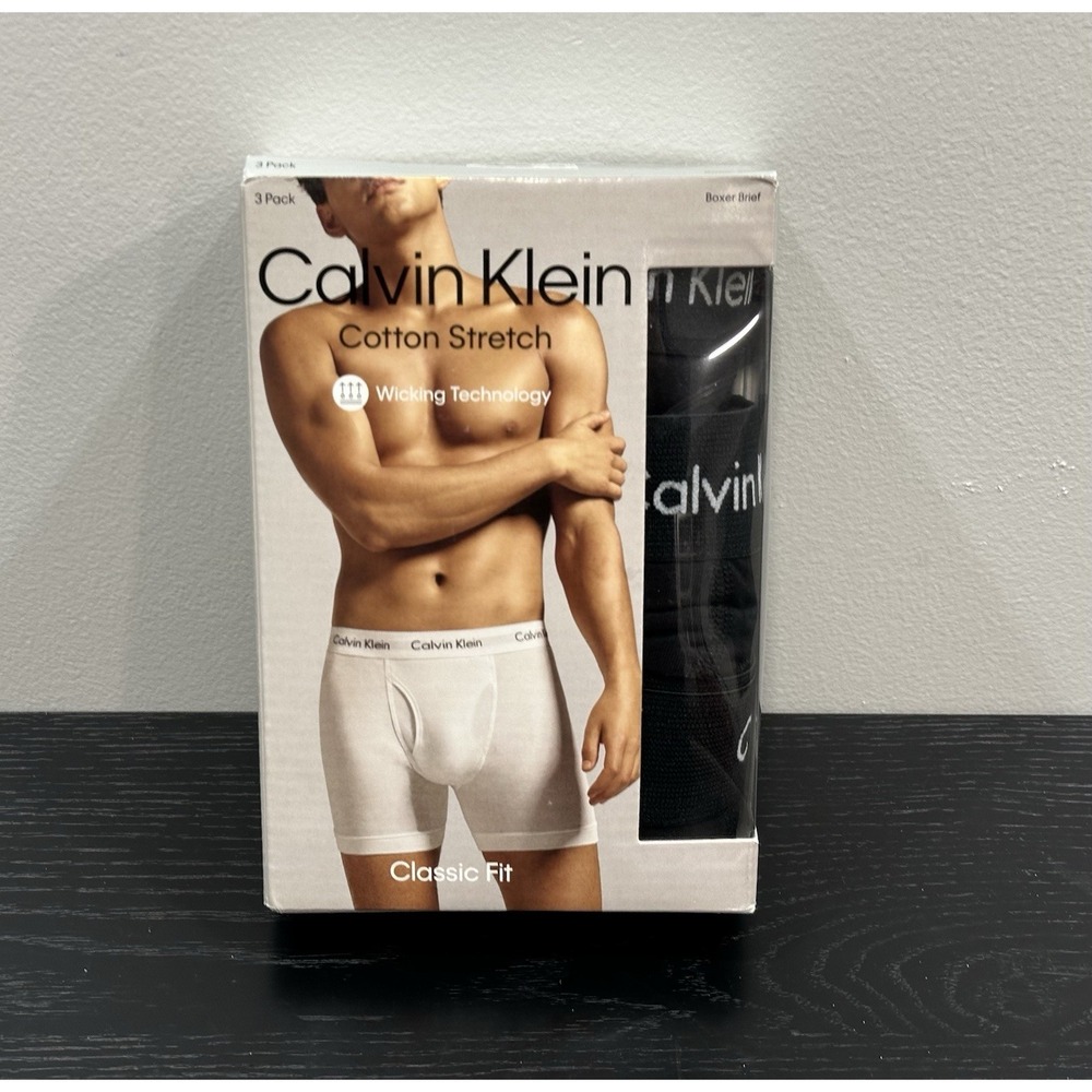 Calvin Klein Boxer Briefs Mens XL Cotton‎ Stretch Classic Fit 3 Pack Underwear